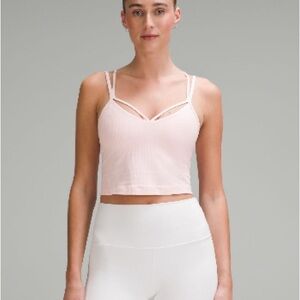 Lululemon Women's Pink Strappy Ribbed Align Tank Top in Strawberry Milkshake